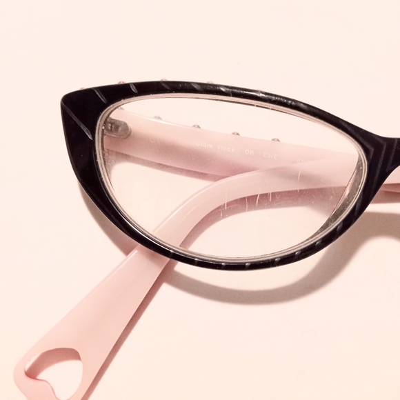 Betsey Johnson Handmade in Japan Cateye Eyeglass Frame Red Black White - Picture 8 of 16